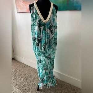 Swim CoverUp Pool to Party New No Tags Fully Adjustable Halter Hi Lo Turquoise